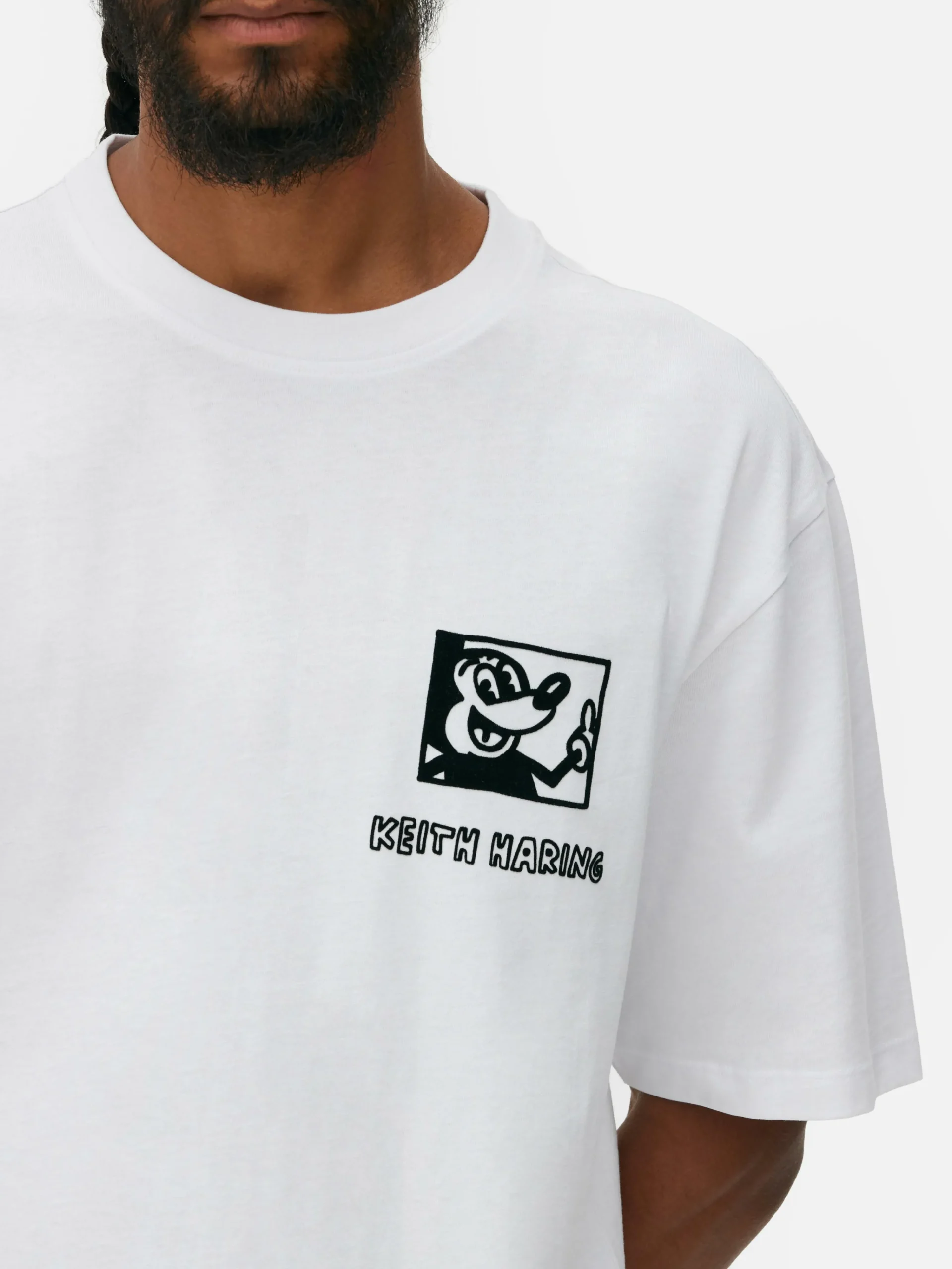 Homme Primark T-Shirts Et Sweat-Shirts À Motifs|Hauts Et T-Shirts|T-shirt Graphique Disney Mickey Mouse X Keith Haring