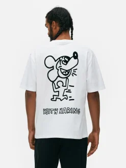 Homme Primark T-Shirts Et Sweat-Shirts À Motifs|Hauts Et T-Shirts|T-shirt Graphique Disney Mickey Mouse X Keith Haring