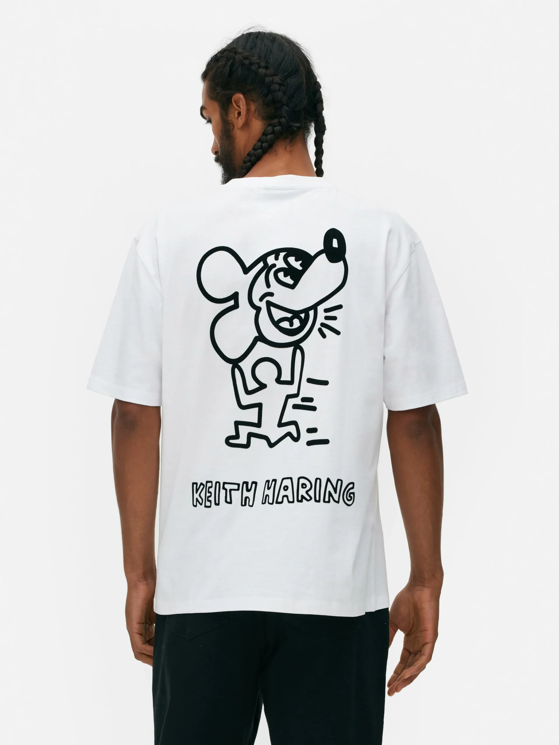 Homme Primark T-Shirts Et Sweat-Shirts À Motifs|Hauts Et T-Shirts|T-shirt Graphique Disney Mickey Mouse X Keith Haring