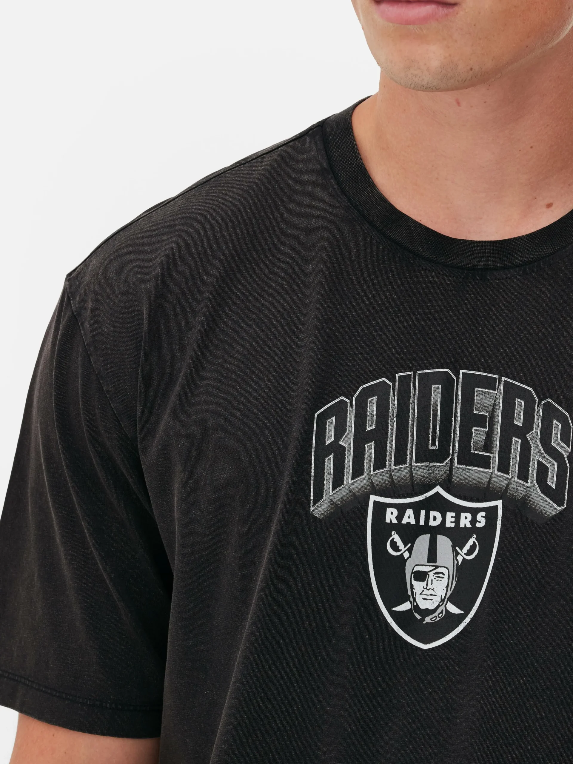 Homme Primark T-Shirts Et Sweat-Shirts À Motifs|Hauts Et T-Shirts|T-shirt Graphique NFL Las Vegas Raiders