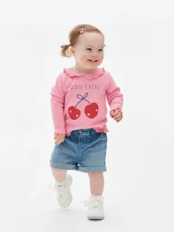 Primark Hauts Et T-Shirts|T-shirt Imprimé à Ourlet Ondulé