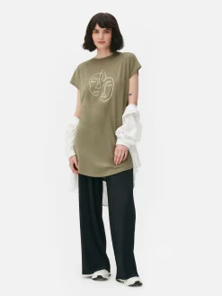 Femme Primark Hauts Et T-Shirts|T-shirt Long à Col Ras-du-cou