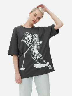 Femme Primark The Nightmare Before Christmas|Tout Halloween|T-shirt Oversize Disney L’Étrange Noël De Monsieur Jack De Tim Burton