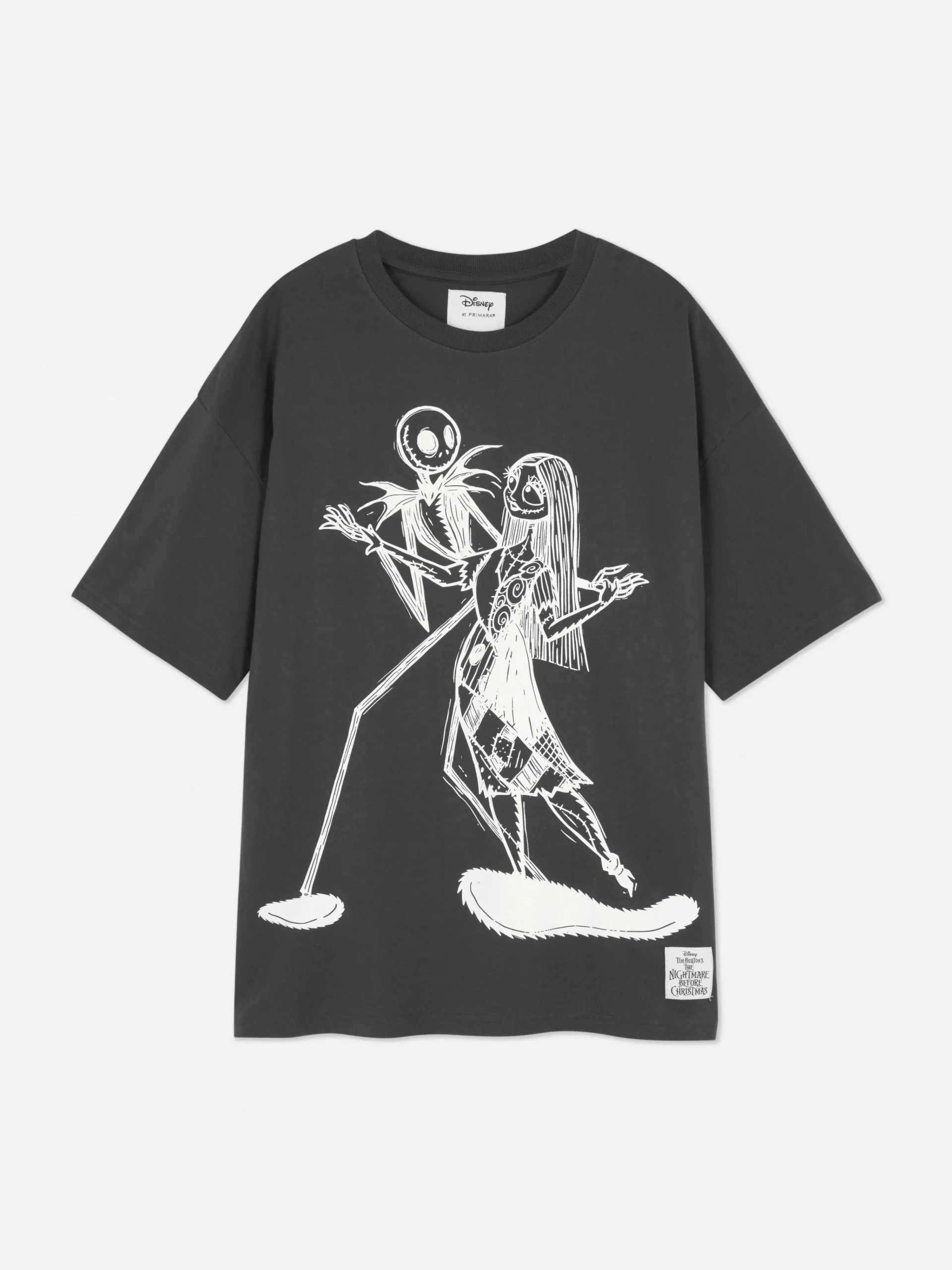 Femme Primark The Nightmare Before Christmas|Tout Halloween|T-shirt Oversize Disney L’Étrange Noël De Monsieur Jack De Tim Burton