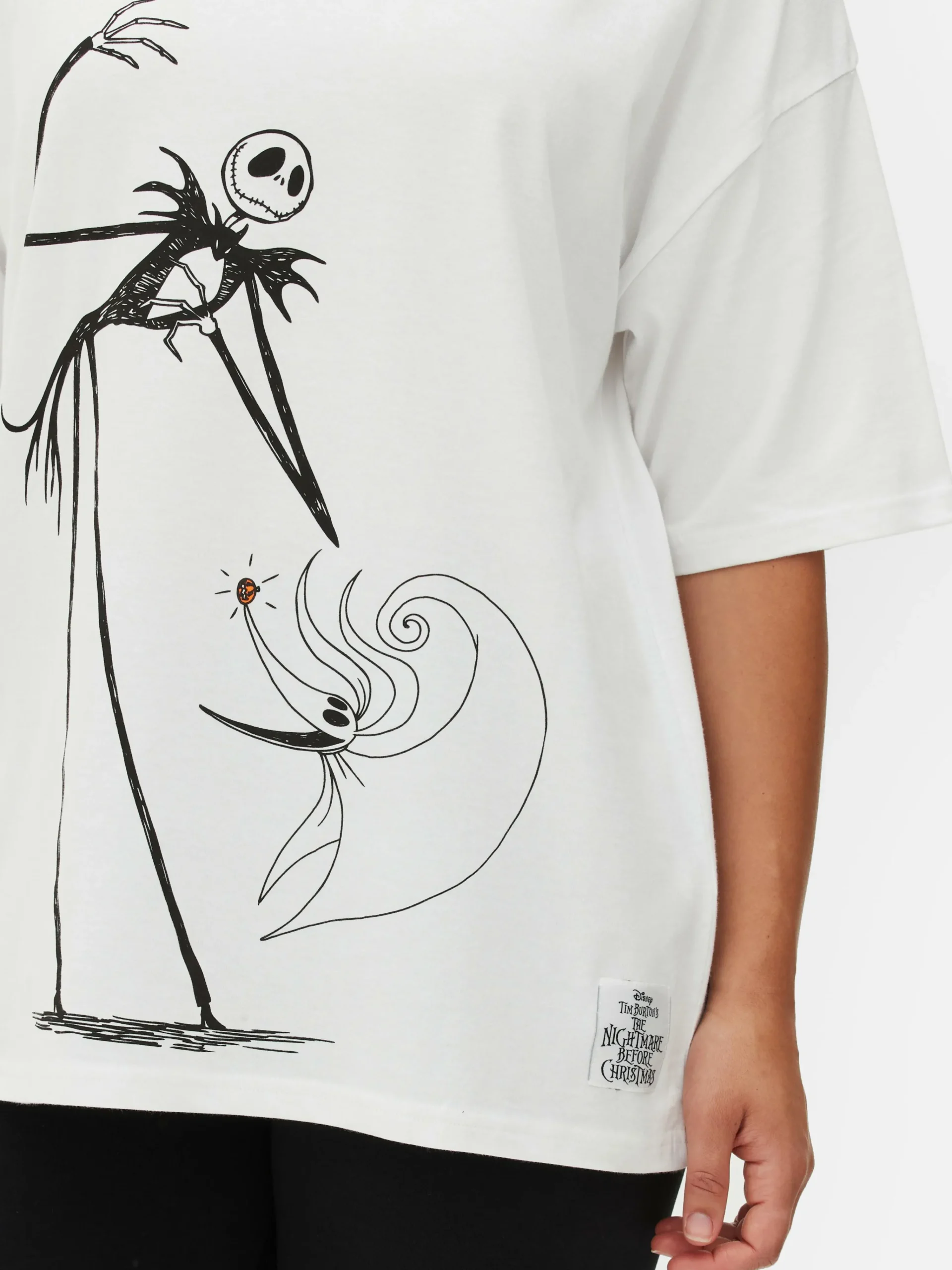 Femme Primark The Nightmare Before Christmas|Tout Halloween|T-shirt Oversize Disney L’Étrange Noël De Monsieur Jack De Tim Burton
