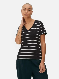 Femme Primark Hauts Et T-Shirts|T-shirt Rayé à Col En V