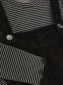 Enfant Primark Ensembles Et Tenues|T-shirt Rayé à Manches Longues Et Robe Chasuble