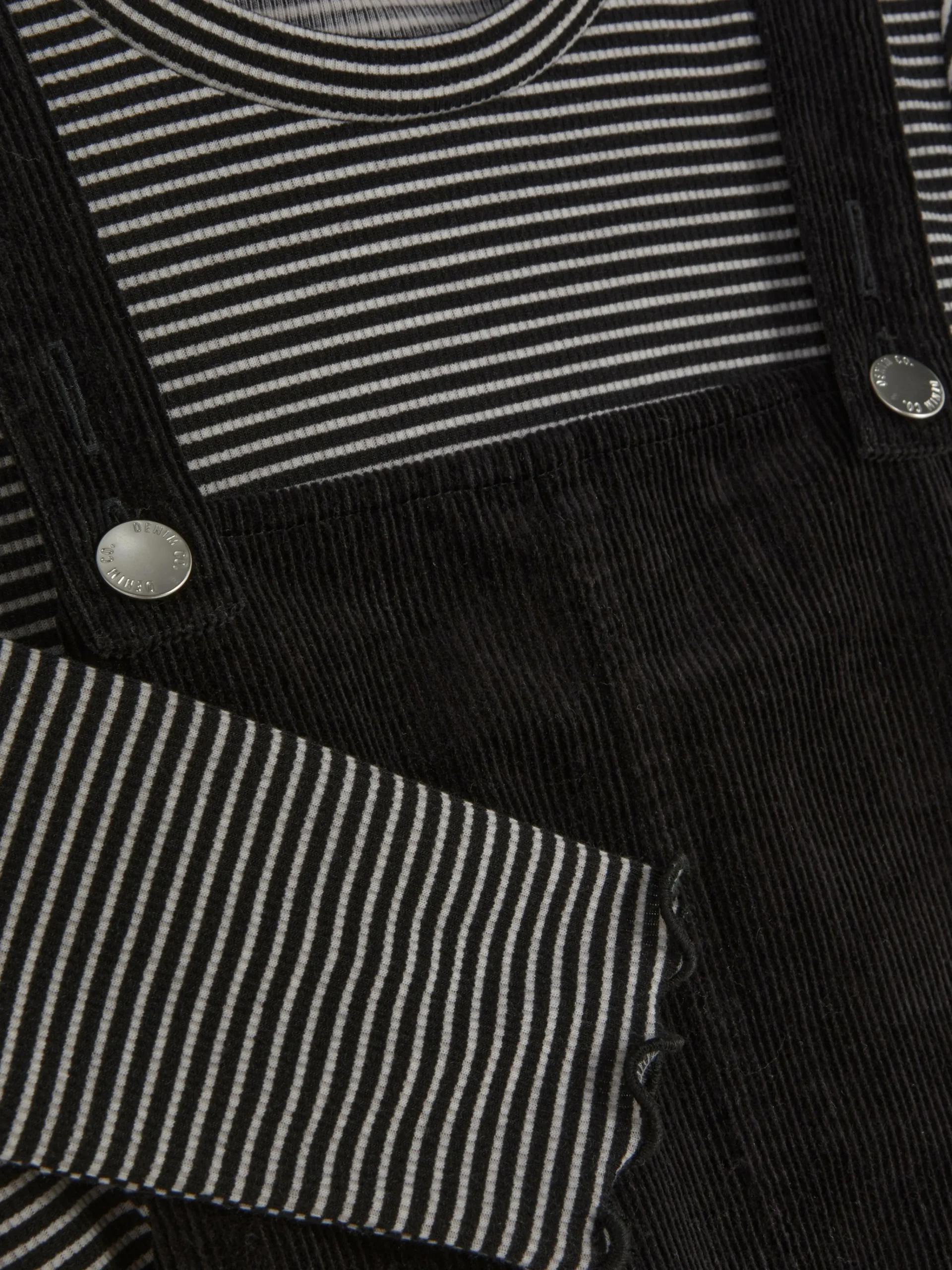 Enfant Primark Ensembles Et Tenues|T-shirt Rayé à Manches Longues Et Robe Chasuble