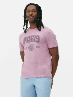 Homme Primark Hauts Et T-Shirts|T-shirt Style Universitaire à Manches Courtes Paris