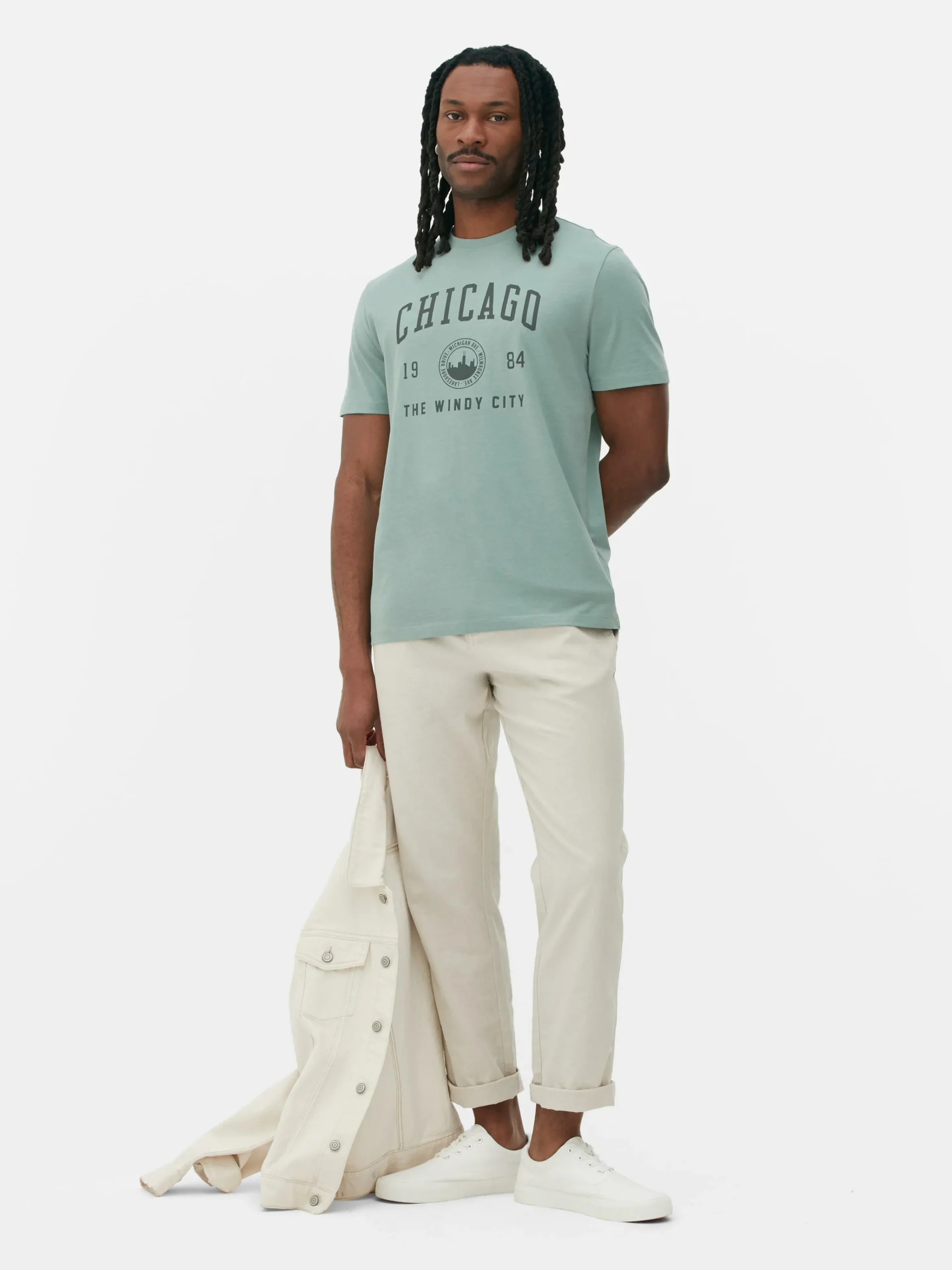 Homme Primark Hauts Et T-Shirts|T-shirt Style Universitaire Chicago