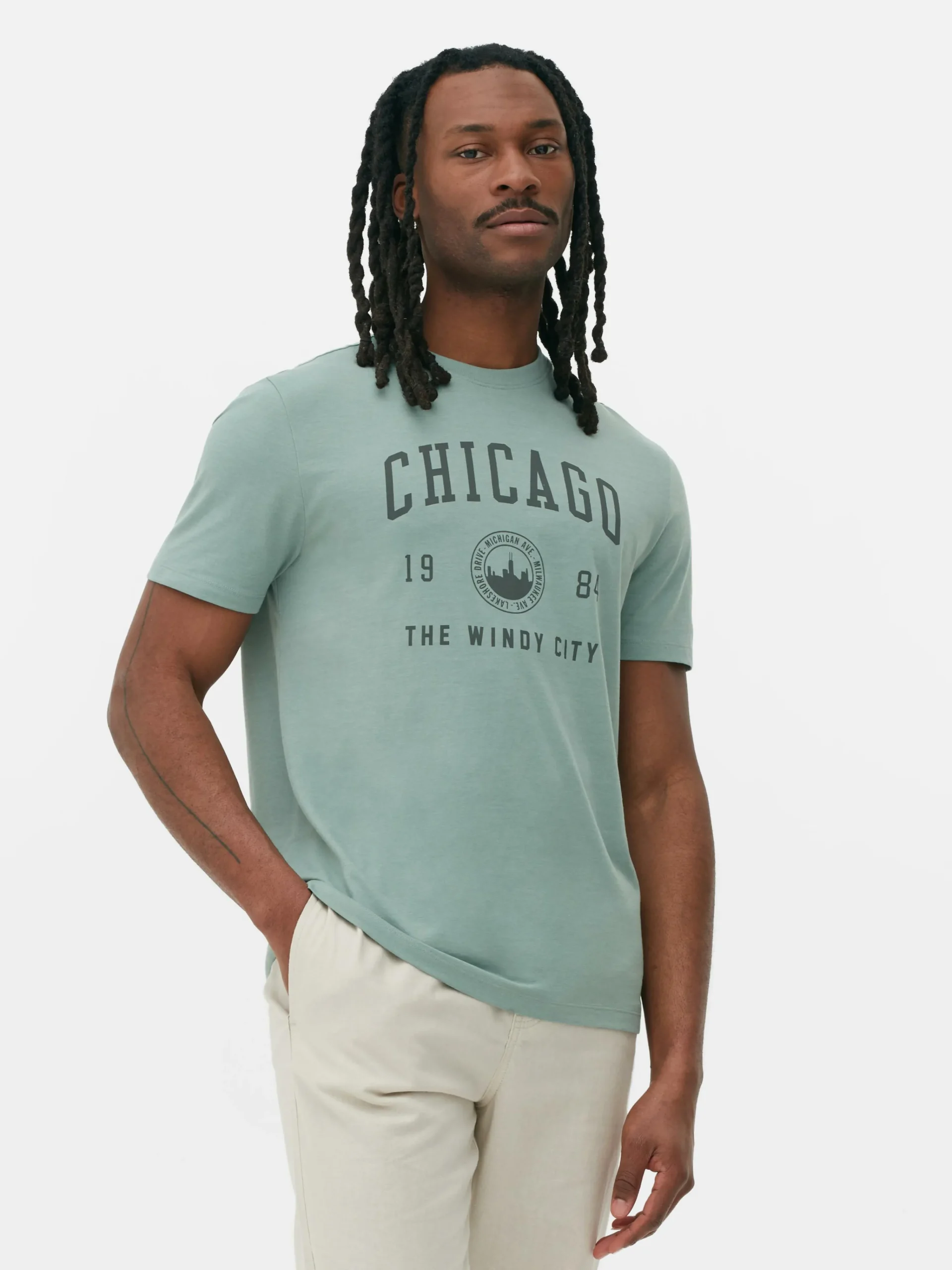 Homme Primark Hauts Et T-Shirts|T-shirt Style Universitaire Chicago