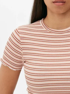Femme Primark Hauts Et T-Shirts|T-shirt Texturé à Ourlet Ondulé