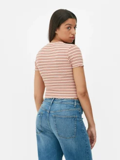 Femme Primark Hauts Et T-Shirts|T-shirt Texturé à Ourlet Ondulé