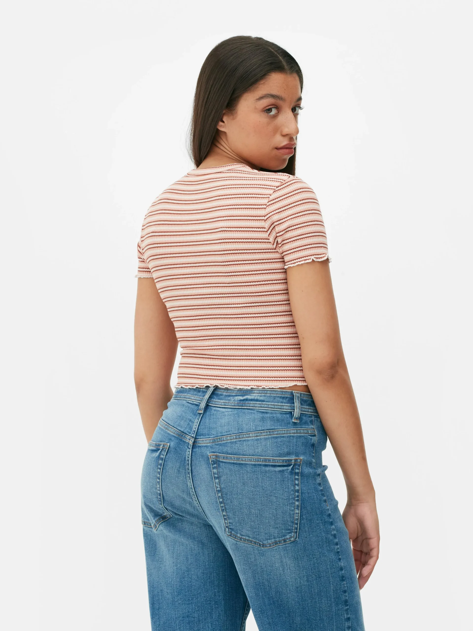 Femme Primark Hauts Et T-Shirts|T-shirt Texturé à Ourlet Ondulé