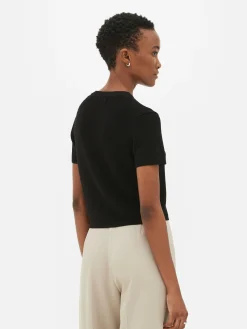 Femme Primark Hauts Et T-Shirts|T-shirt Tricoté à Col Rond