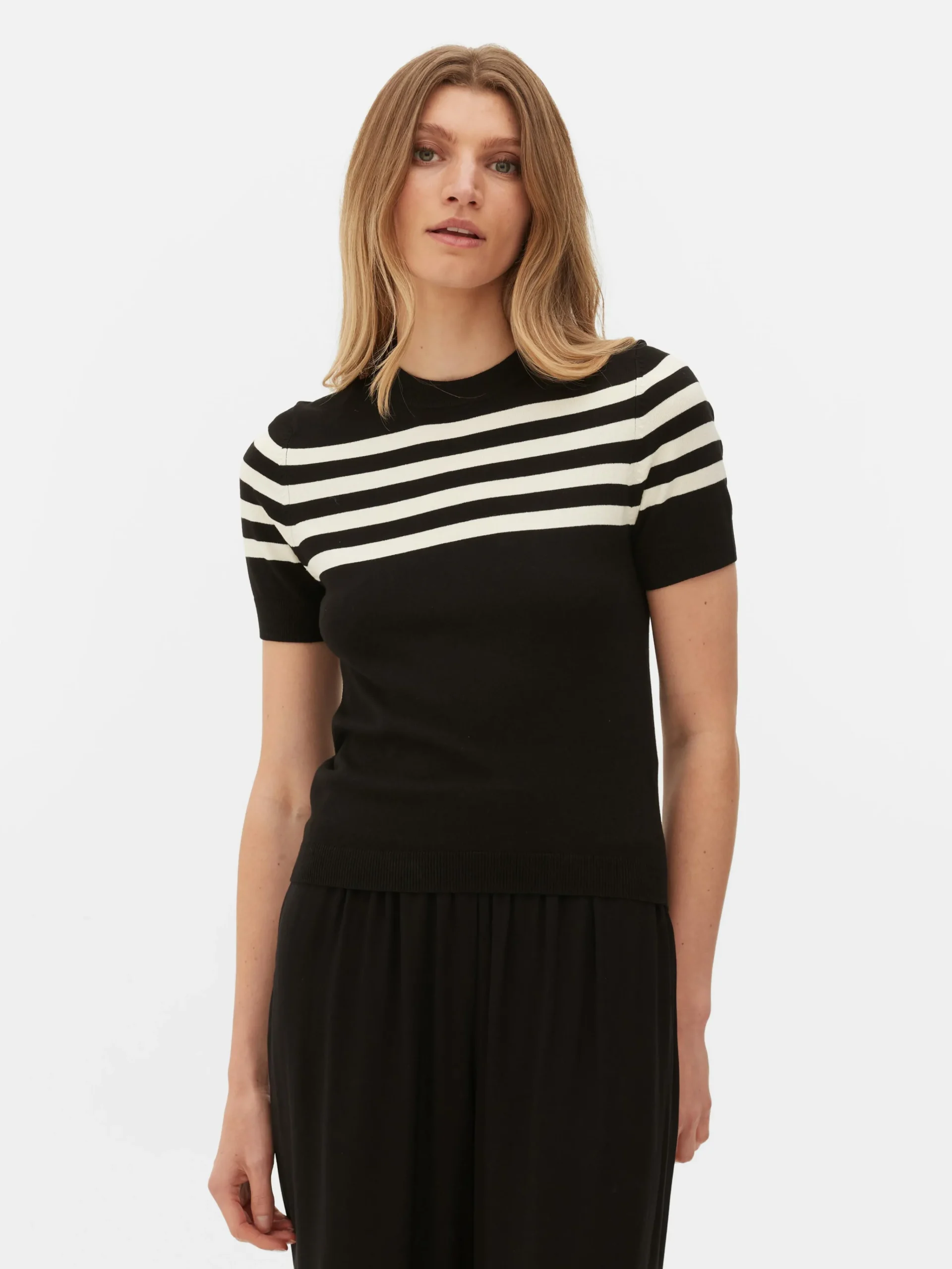 Femme Primark Hauts Et T-Shirts|T-shirt Tricoté à Manches Courtes