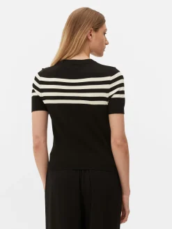 Femme Primark Hauts Et T-Shirts|T-shirt Tricoté à Manches Courtes
