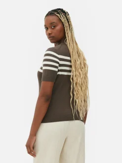 Femme Primark Hauts Et T-Shirts|T-shirt Tricoté à Manches Courtes