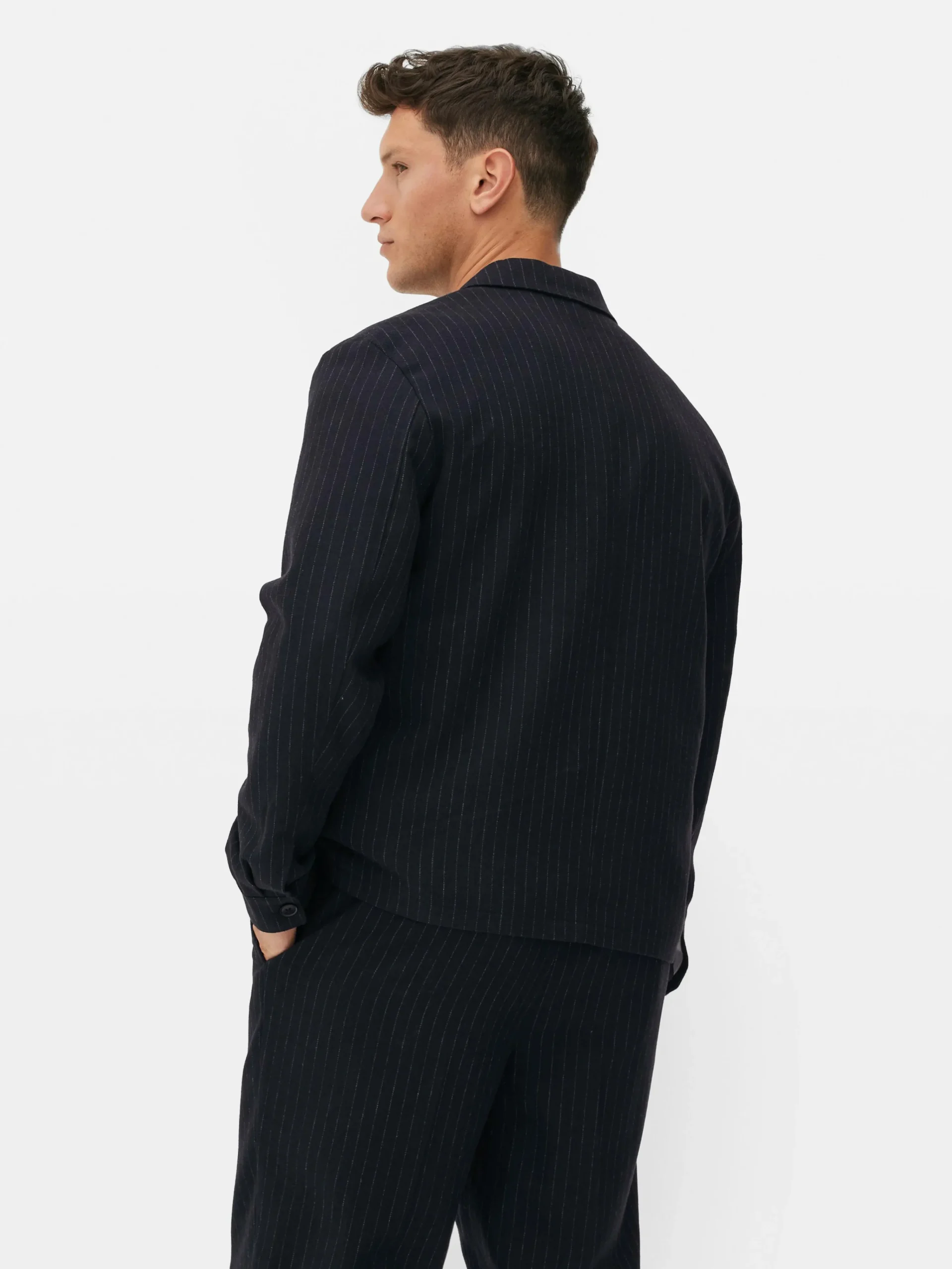 Homme Primark Manteaux Et Vestes|Veste Boutonnée à Rayures Fines Kem