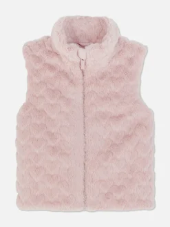 Primark Manteaux Et Vestes|Veste Sans Manche En Fausse Fourrure Texturée à Cœurs