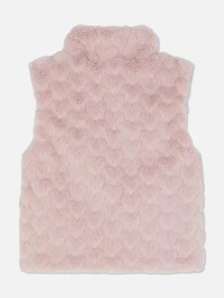 Primark Manteaux Et Vestes|Veste Sans Manche En Fausse Fourrure Texturée à Cœurs