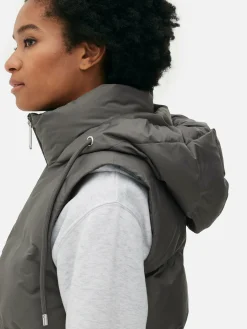 Femme Primark Manteaux Et Vestes|Veste Sans Manches Matelassée à Capuche